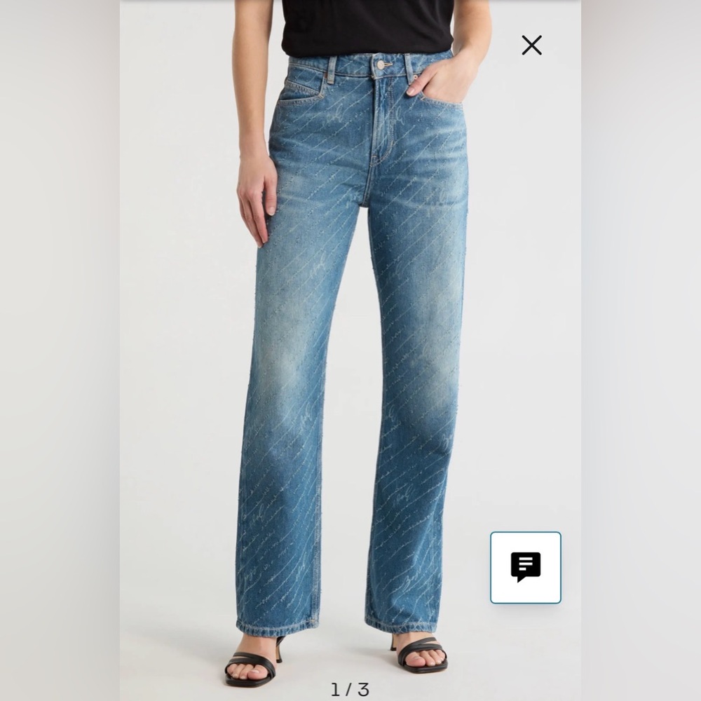 Boss Orange Women’s Ada High Waist Straight Leg Jeans Light Blue Size 26/32 NWT